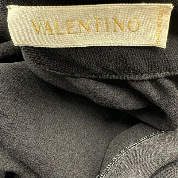 VALENTINO NWT $3720 Size 10 Black Silk Dress Gown Strappy Sequin Sexy Slit Drape - Picture 7 of 15